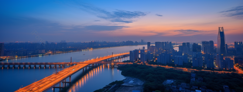 黄昏下的长江河流桥梁城市景观实拍摄影图,高清,摄影图,摄影图片,图片大全,摄影图免费下载
